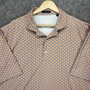 Turtleson Georgia Peaches Geometric Golf Polo Shirt Men's Large Stretch Atlanta